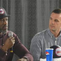 Ben Wallace looking at audience